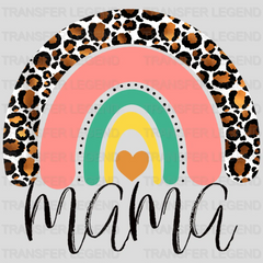 Mama Mom Life Leopard Rainbow Heart - Working Mom - Funny Mom - Cute Mom - Design - DTF heat transfer - transferlegend