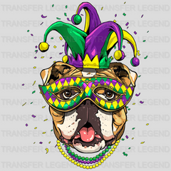 Dog Mardi Gras Design- Mardi Gras DTF heat transfer - transferlegend