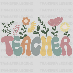 Teacher Flowers Design - DTF heat transfer - transferlegend