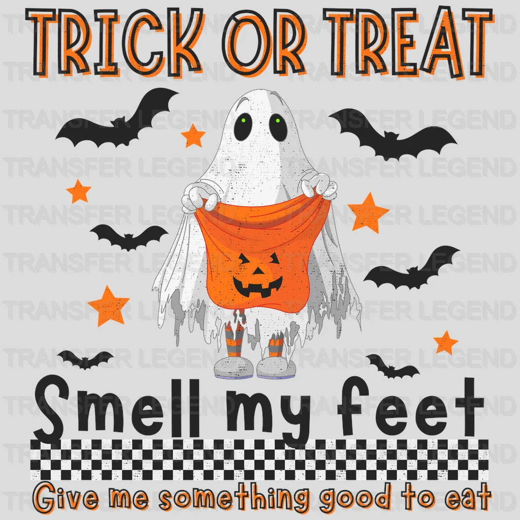 Halloween Trick or Treat Smell My Feet Give Me Something Good To Eat Design - DTF heat transfer - transferlegend