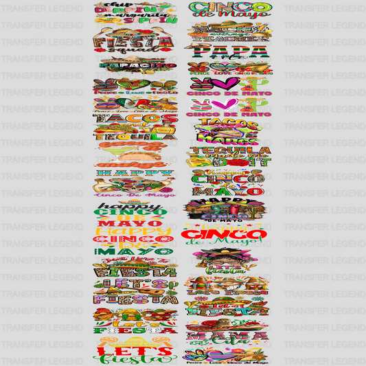 Cinco De Mayo Premade Gang sheet - 30 PCS 10 INCH (Bundle 2) - transferlegend