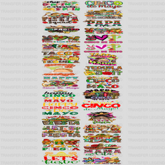 Cinco De Mayo Premade Gang sheet - 30 PCS 10 INCH (Bundle 2) - transferlegend