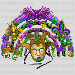 Masks Mardi Gras Design- Mardi Gras DTF heat transfer - transferlegend