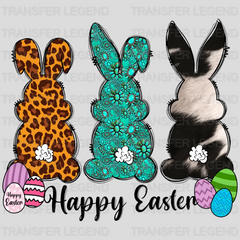 Bunnies Happy Easter Design - DTF heat transfer - transferlegend