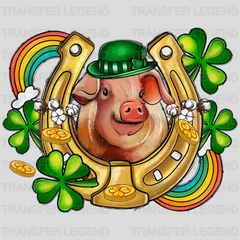 Horseshoe & Piggy St. Patrick's Day Design - DTF heat transfer - transferlegend