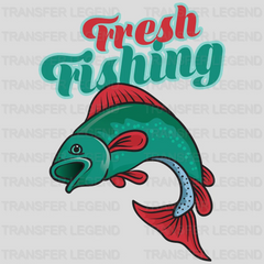 Green Fresh Fishing - Fish Design DTF Heat Transfer - transferlegend