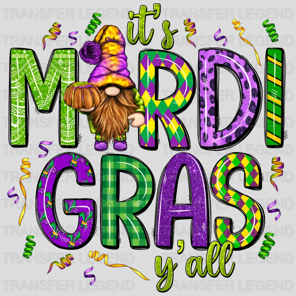 It's Mardi Gras Y'All Mardi Gras Design- Mardi Gras DTF heat transfer - transferlegend