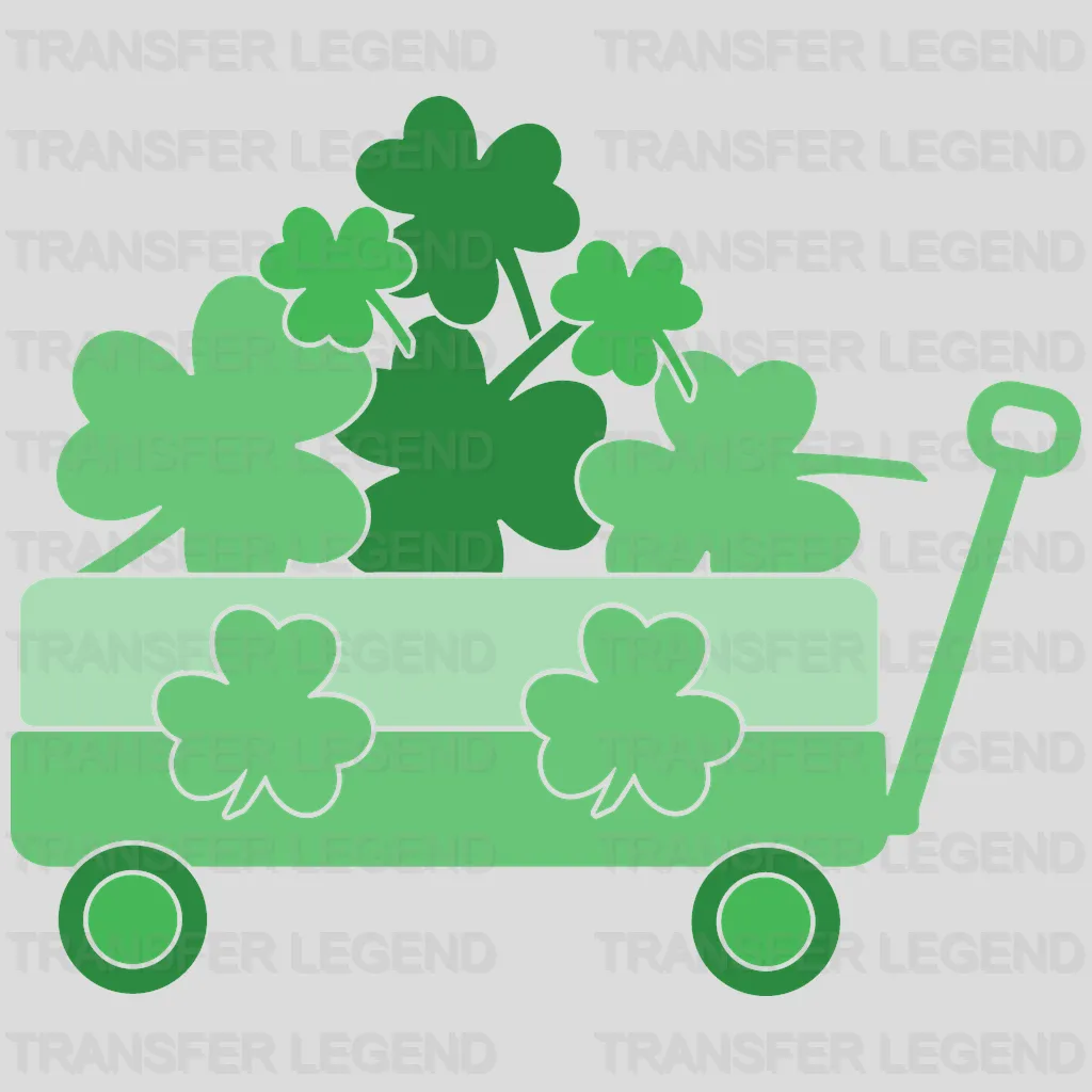 Wheelbarrow Full Of Clover St. Patrick's Day Design - DTF heat transfer - transferlegend