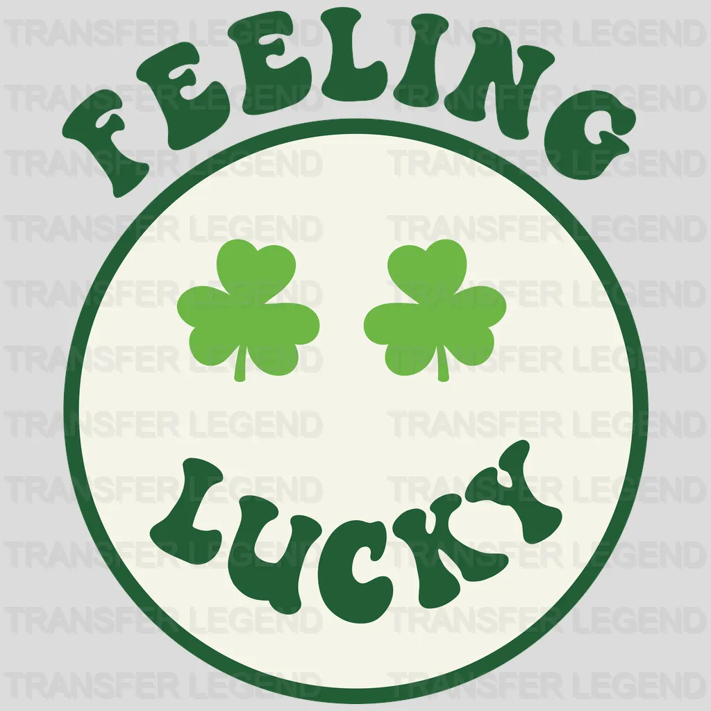 Feeling Lucky Smiley St. Patrick's Day Design - DTF heat transfer - transferlegend