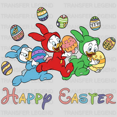 Happy Easter Huey, Dewey and Louie with Bunny Costume Design - DTF heat transfer - transferlegend