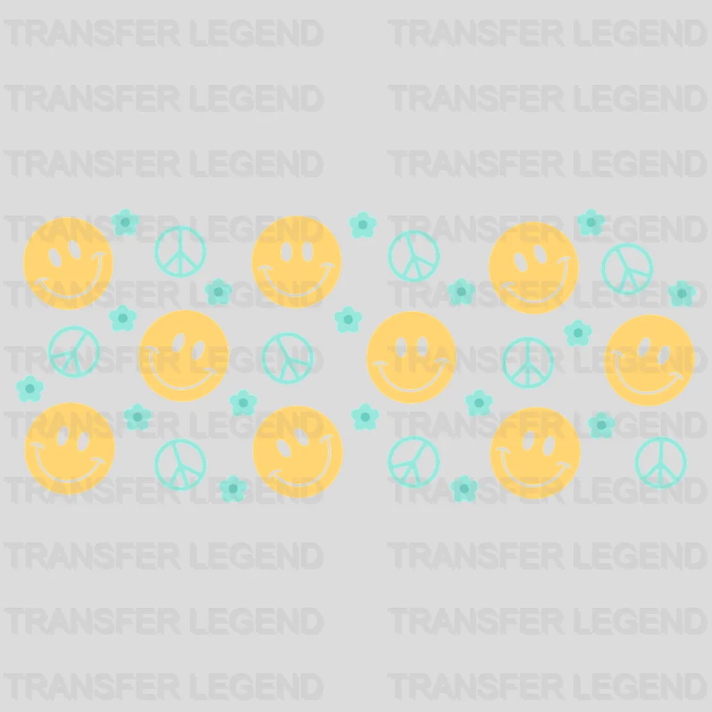 Yellow Smilies UV DTF Transfer Cup Wrap UV DTF Sticker - transferlegend