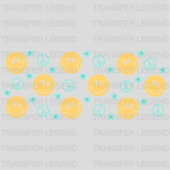 Yellow Smilies UV DTF Transfer Cup Wrap UV DTF Sticker - transferlegend