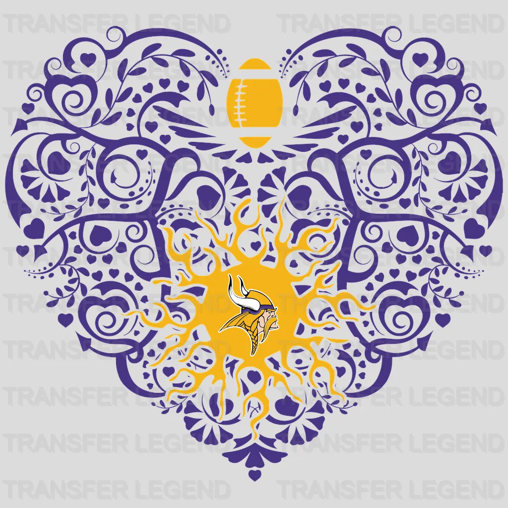 Minnesota Vikings Ornamental Sugar‑Skull Mandala Emblem NFL Design - DTF Heat Transfer