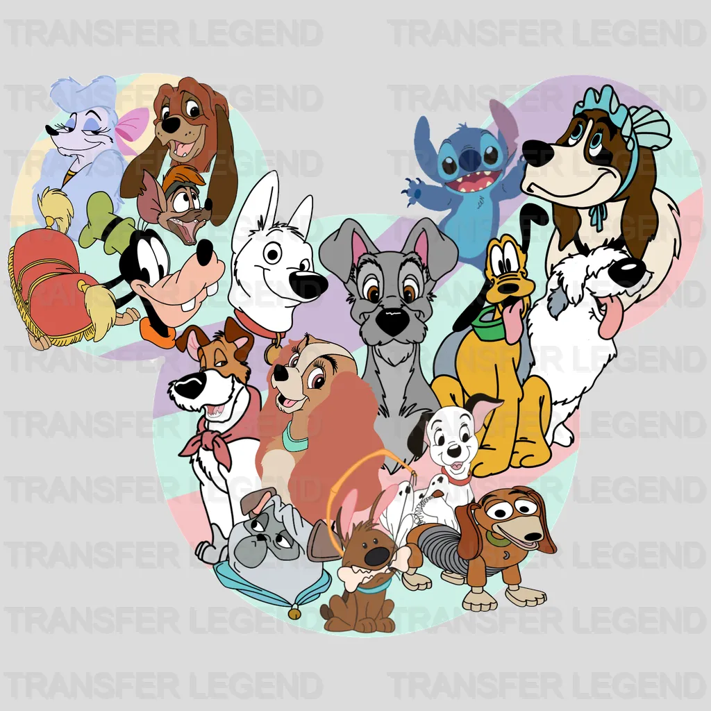 Mouse Head Dogs Design - DTF heat transfer - transferlegend
