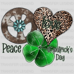 Peace & Love St. Patrick's Day Design - DTF heat transfer - transferlegend