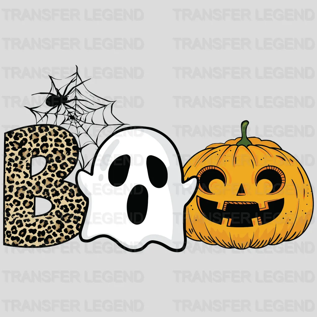 Halloween Boo spider ghost pumpkin design - DTF Heat Transfer - transferlegend