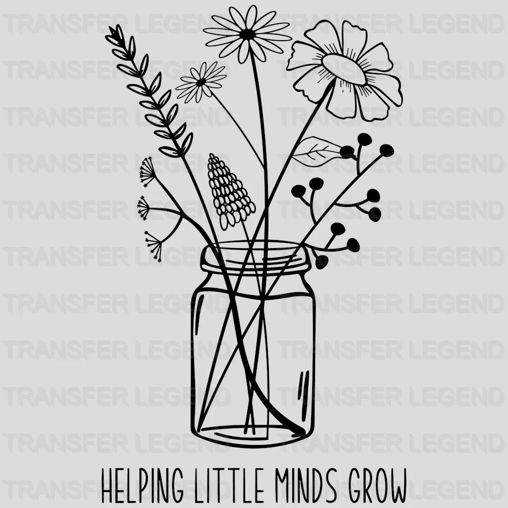 Helping Little Minds Grow 100 Days Of School Design - DTF heat transfer - transferlegend