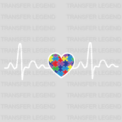 Heartbeat Autism Awareness Design - DTF heat transfer - transferlegend