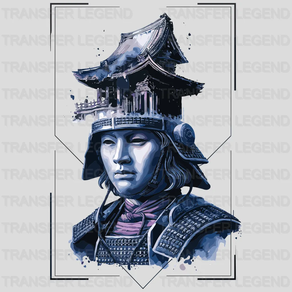 Samurai Man Temple Asian Design - DTF Heat Transfer - transferlegend