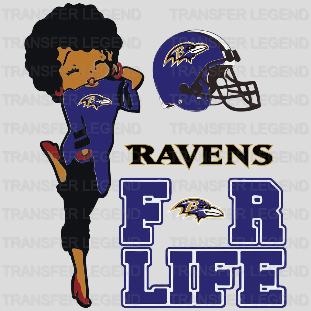 Baltimore Ravens “For Life” Guy Illustration NFL Design - DTF Heat Transfer