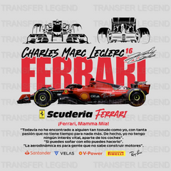 Ferrari Scuderia Marc Leclarc Cars Design - DTF Heat Transfer - transferlegend