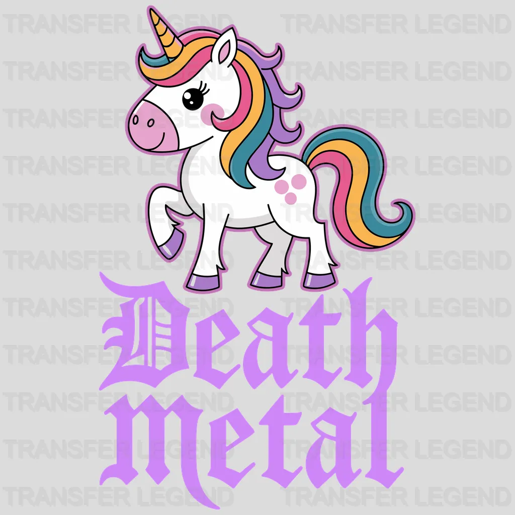Death Metal Unicorn Design - DTF Heat Transfers - transferlegend