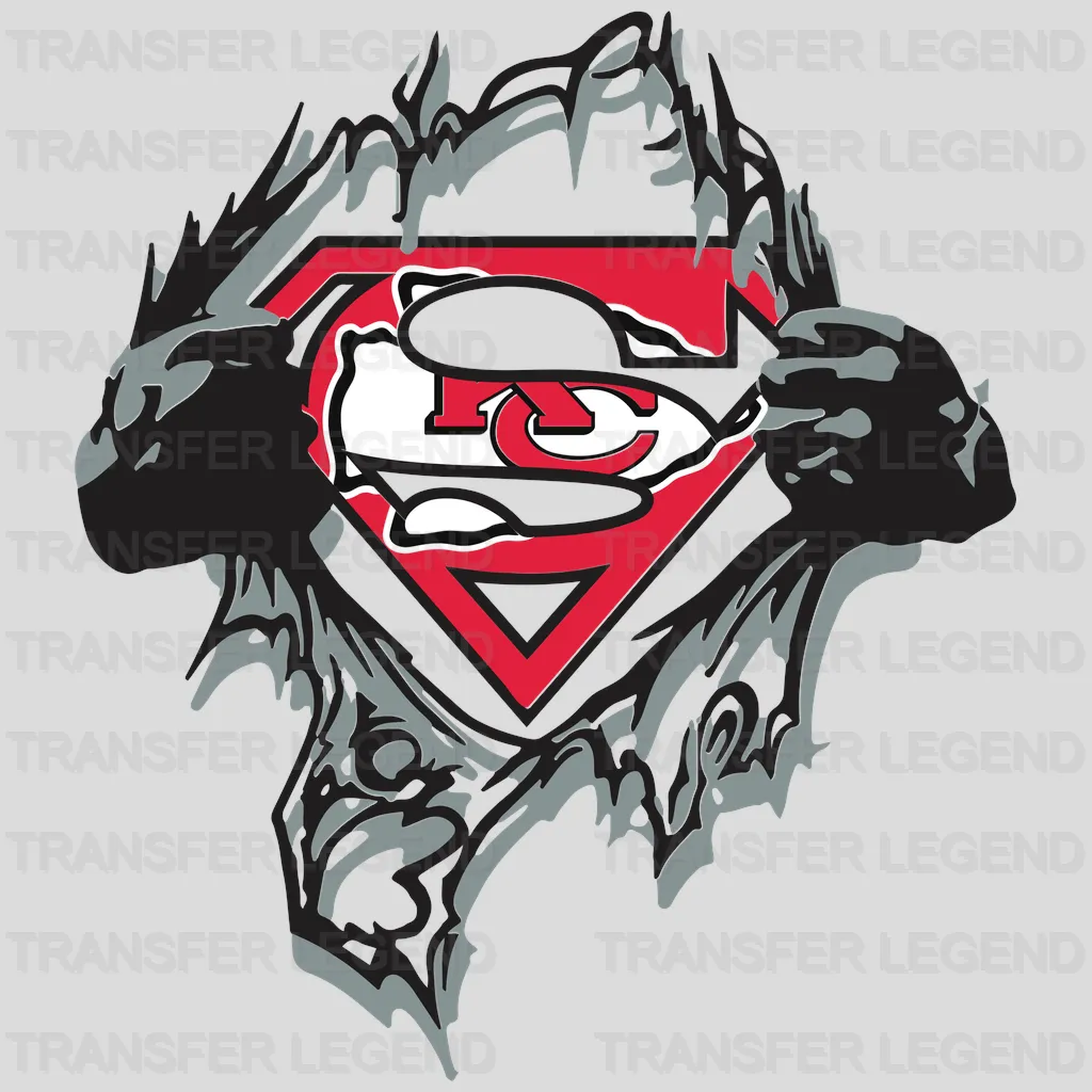 Kansas City Chiefs Superman Chest Emblem NFL Design - DTF Heat Transfer