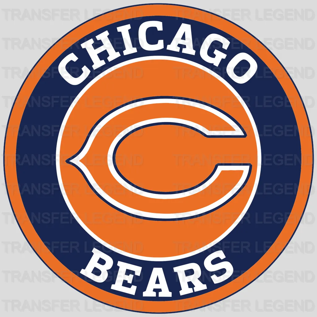 Chicago Bears Circular Text Badge NFL Design - DTF Heat Transfer