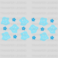 Blue Smilies UV DTF Transfer Cup Wrap UV DTF Sticker - transferlegend