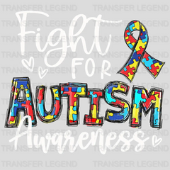 Fight For Autism Awareness Design - DTF heat transfer - transferlegend