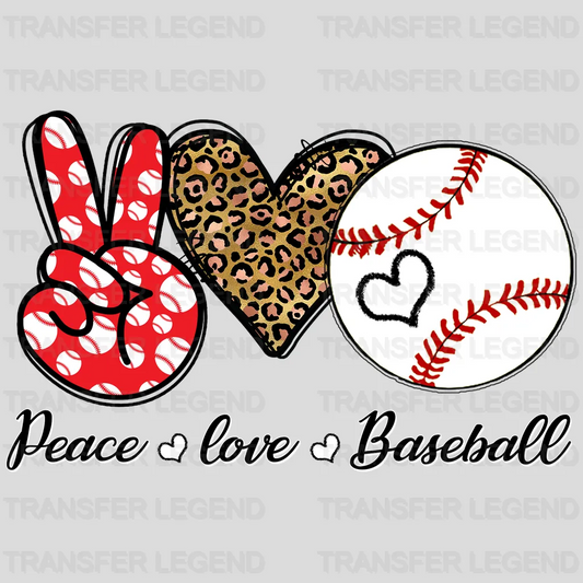 Peace Love Baseball Leopard DTF Transfer - transferlegend