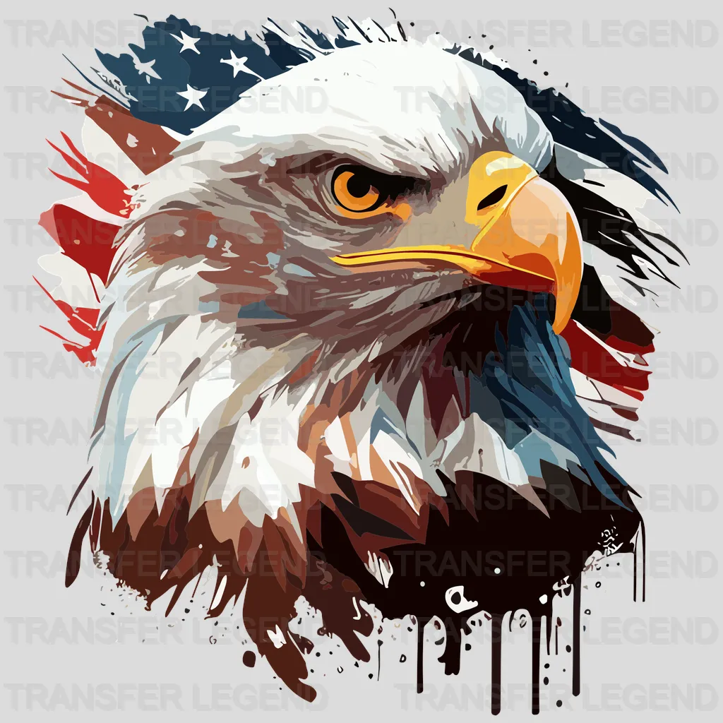 Eagle Red White USA Design - DTF Heat Transfers - transferlegend