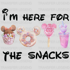 I'm Just Here For The Snacks Watercolor Disney Design - DTF heat transfer - transferlegend