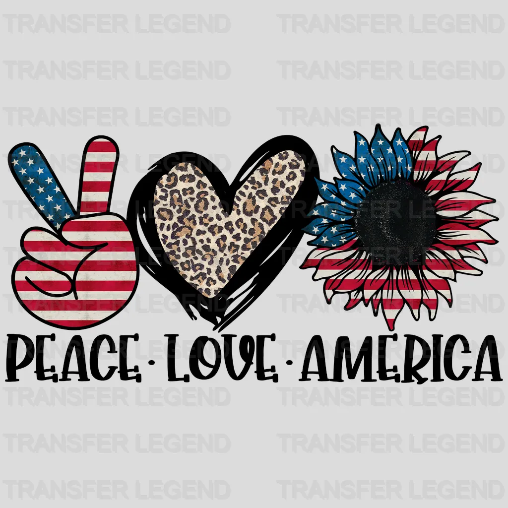 Peace Love America DTF Transfer - transferlegend