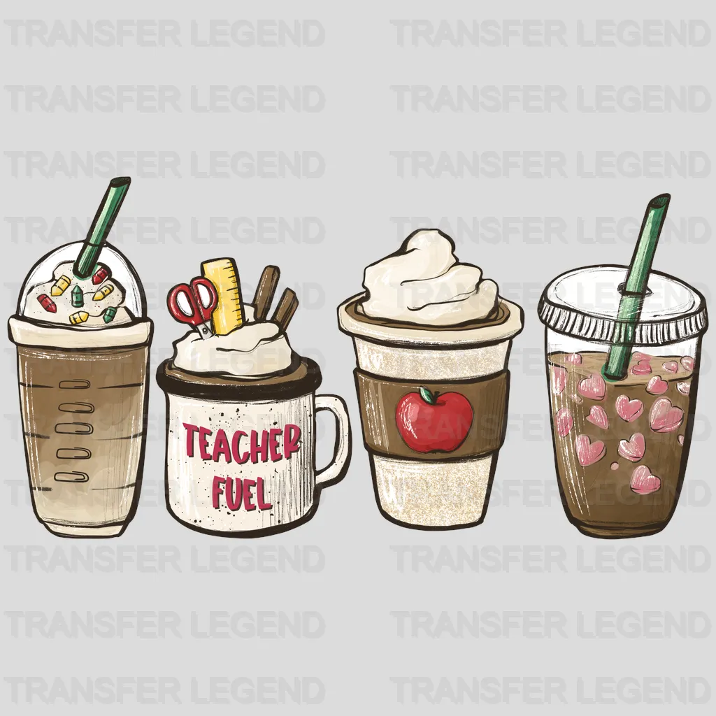 Teacher Fuel Coffee Design - DTF heat transfer - transferlegend