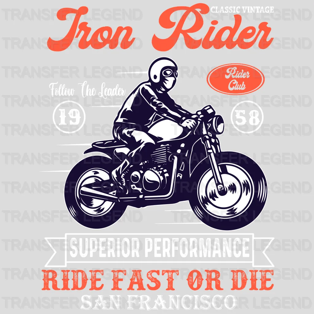 Ride Fast Or Die - Motocycle Design DTF Heat Transfer - transferlegend