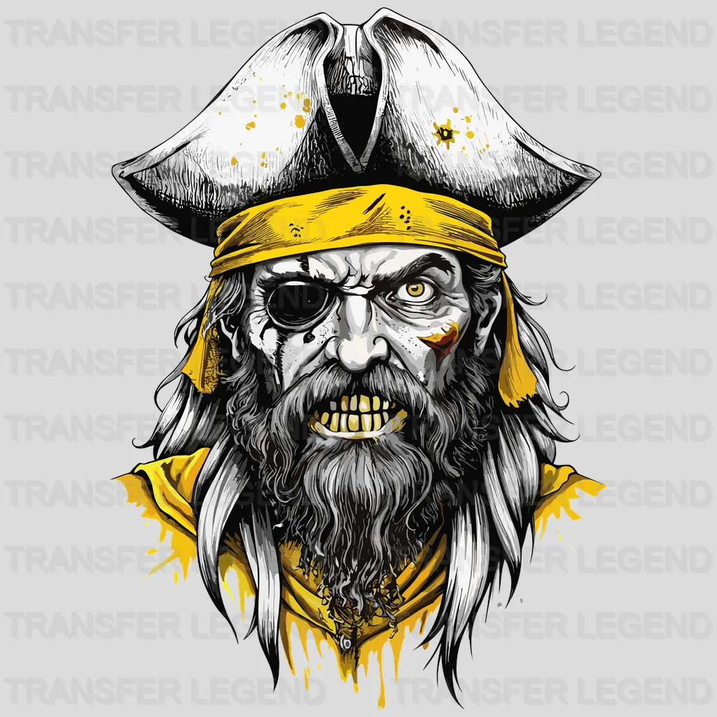 Yellow Skull Pirate Design - DTF Heat Transfer - transferlegend