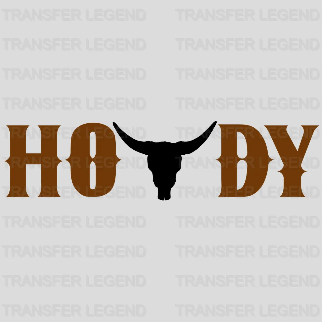 Howdy Cow Skull Design - DTF heat transfer - transferlegend