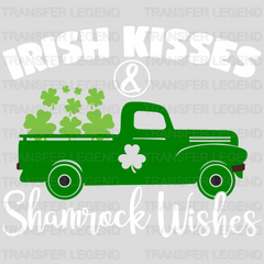 Irish Kisses & Shamrock Wishes St. Patrick's Day Design - DTF heat transfer - transferlegend