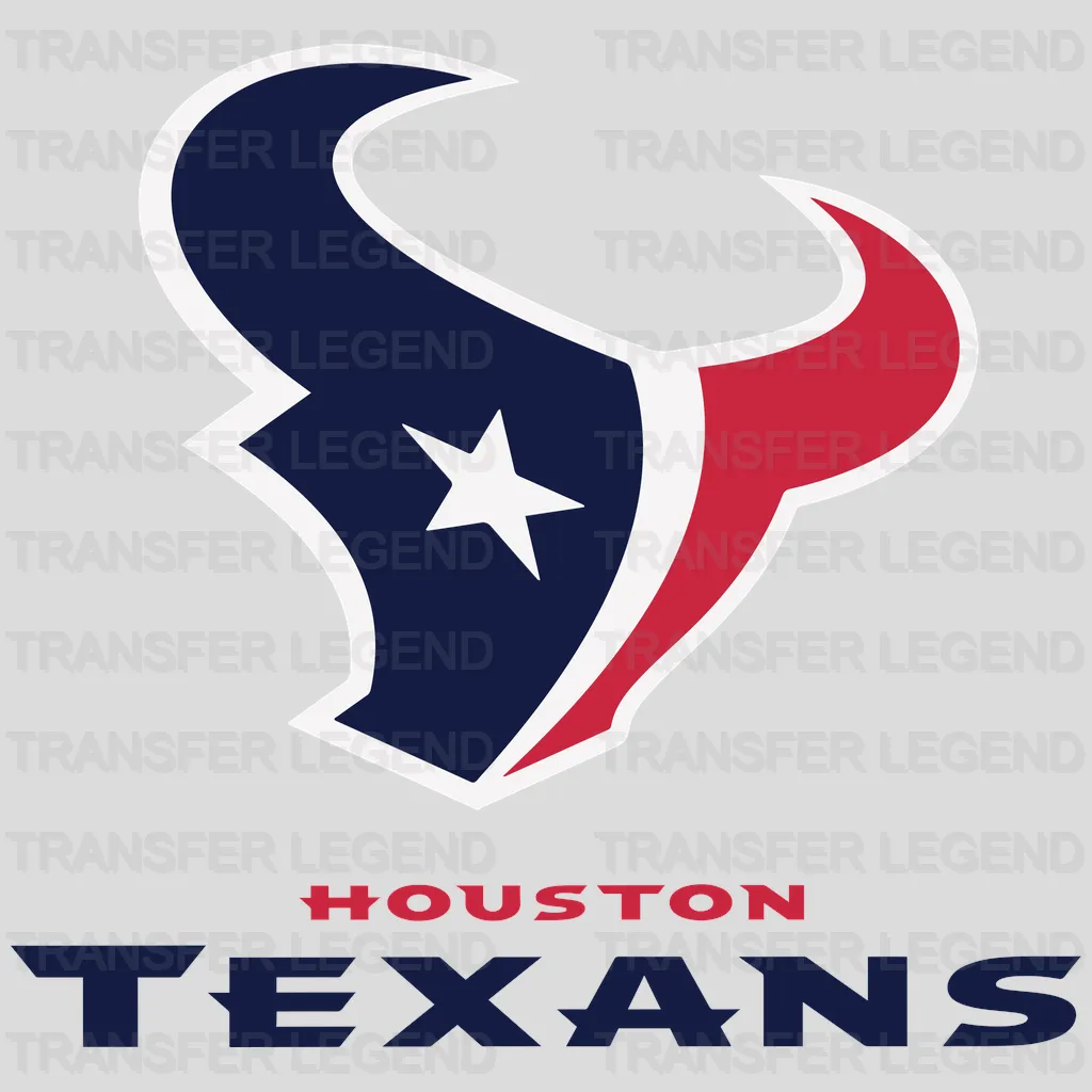 Houston Texans Stylized Horns Star Emblem NFL Design - DTF Heat Transfer
