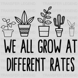 We All Grow At Different Rates 100 Days Of School Design - DTF heat transfer - transferlegend