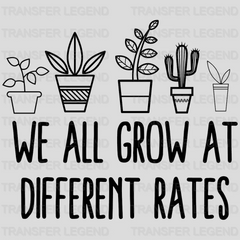 We All Grow At Different Rates 100 Days Of School Design - DTF heat transfer - transferlegend