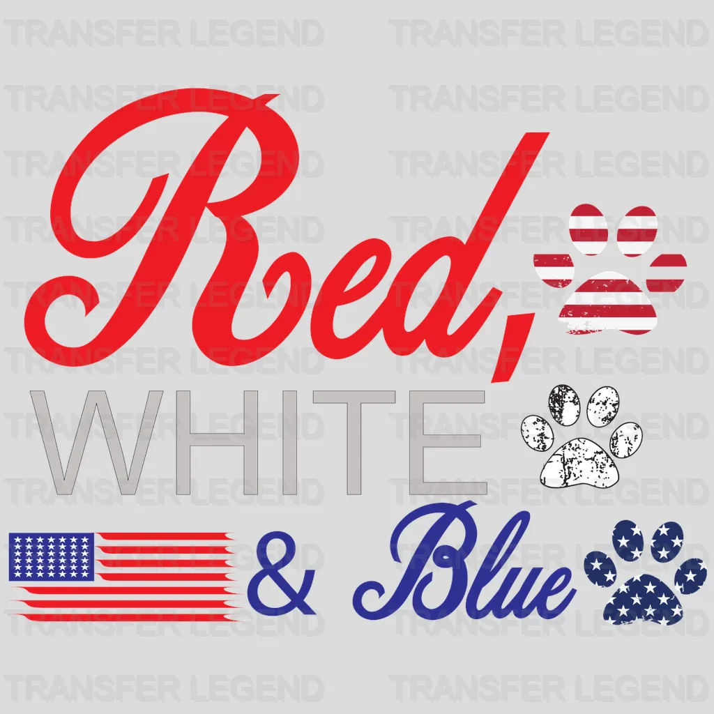 Red White And Blue  DTF Transfer - transferlegend