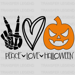 Halloween Peace Love Pumpkin Design - DTF heat transfer - transferlegend