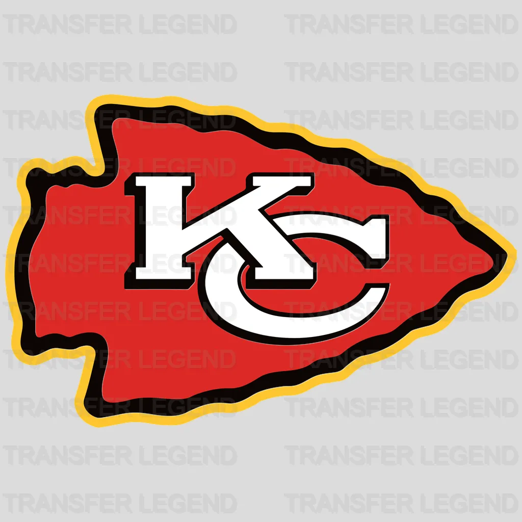Kansas City Chiefs Heart Outline & Arrow Emblem NFL Design - DTF Heat Transfer