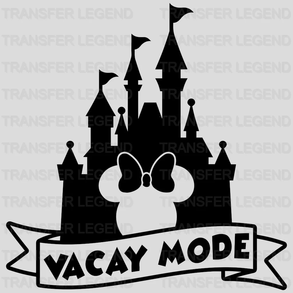 Vacay Mode Castle Mouse And Minnie Design - DTF heat transfer - transferlegend