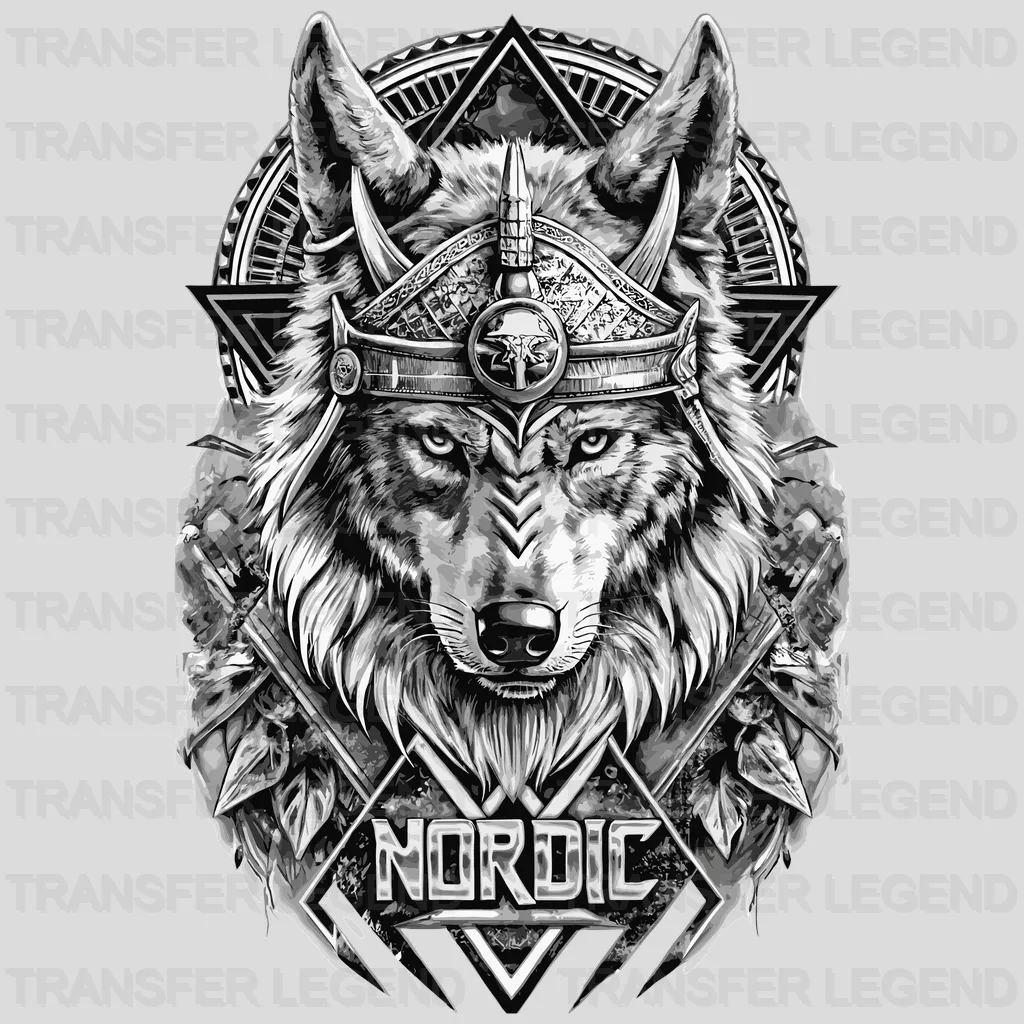 Viking Wolf Nordic Design - DTF Heat Transfer - transferlegend