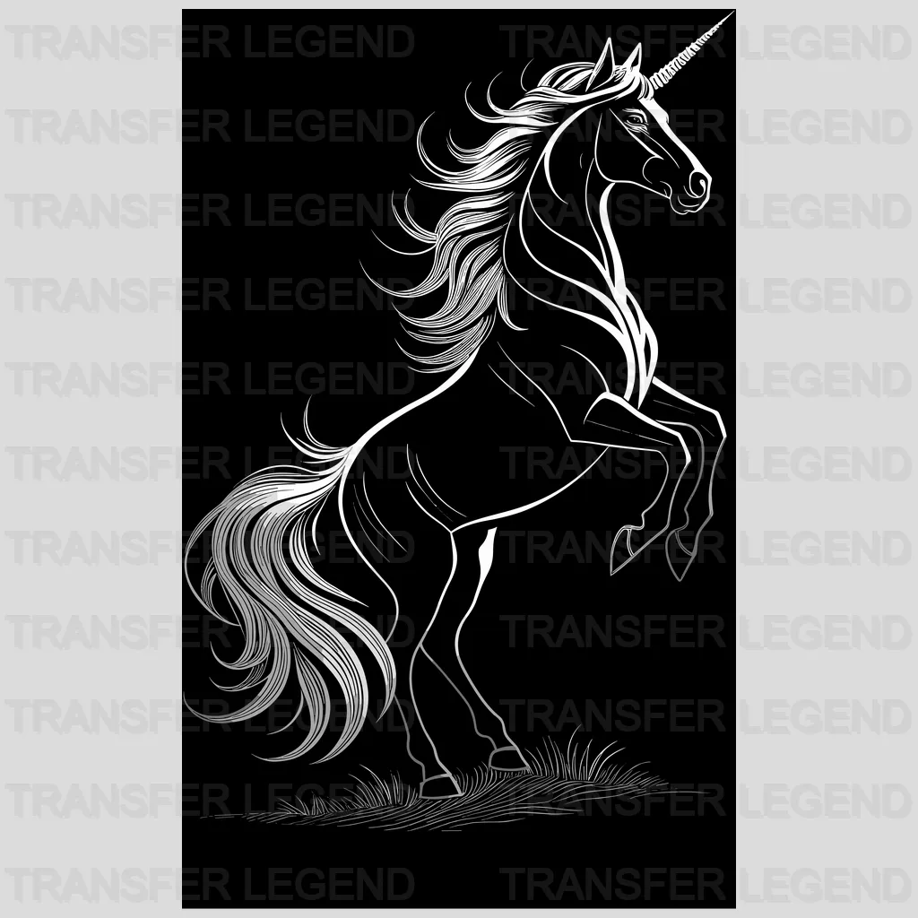 Black Label Unicorn Design - DTF Heat Transfers - transferlegend