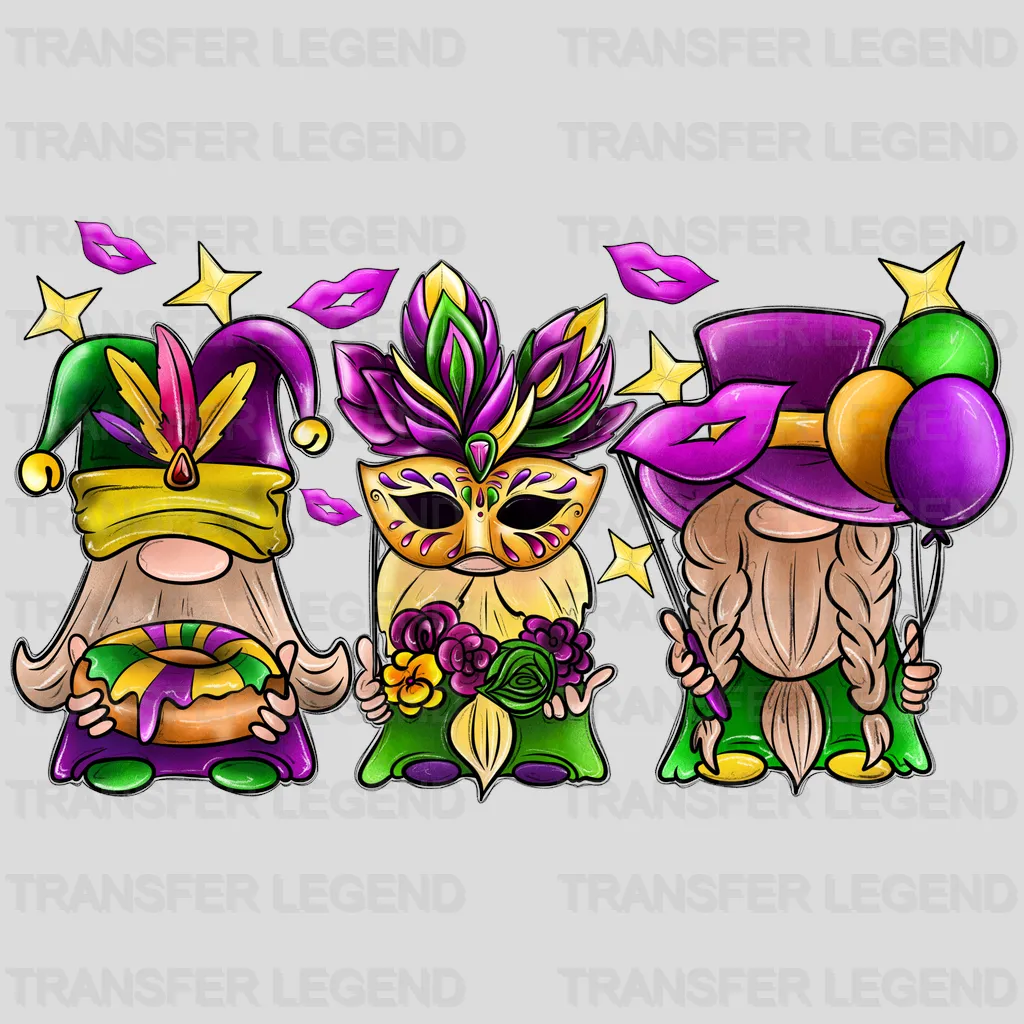 Mardi Gras Gnome Design- DTF heat transfer - transferlegend