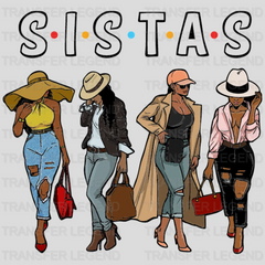 S.I.S.T.A.S Afro Women Together Black Womens design- DTF heat transfer - transferlegend